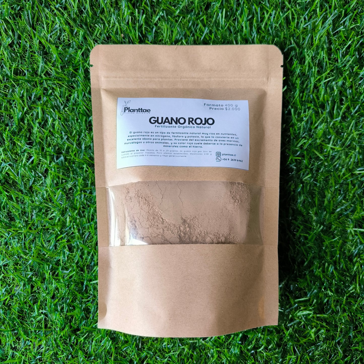 Guano Rojo 400 g- Fertilizante Orgánico Natural
