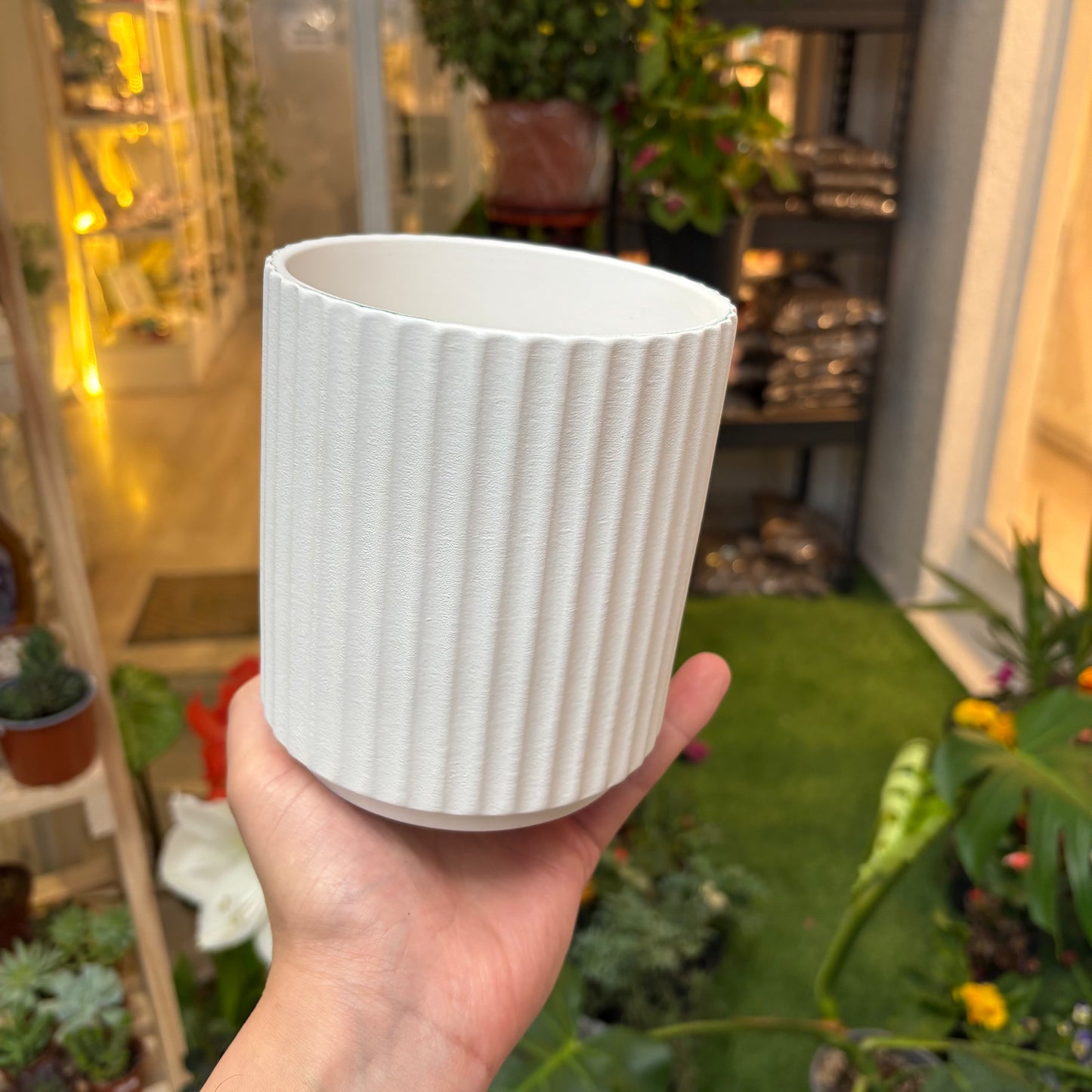 Maceta Ceramica Estriada