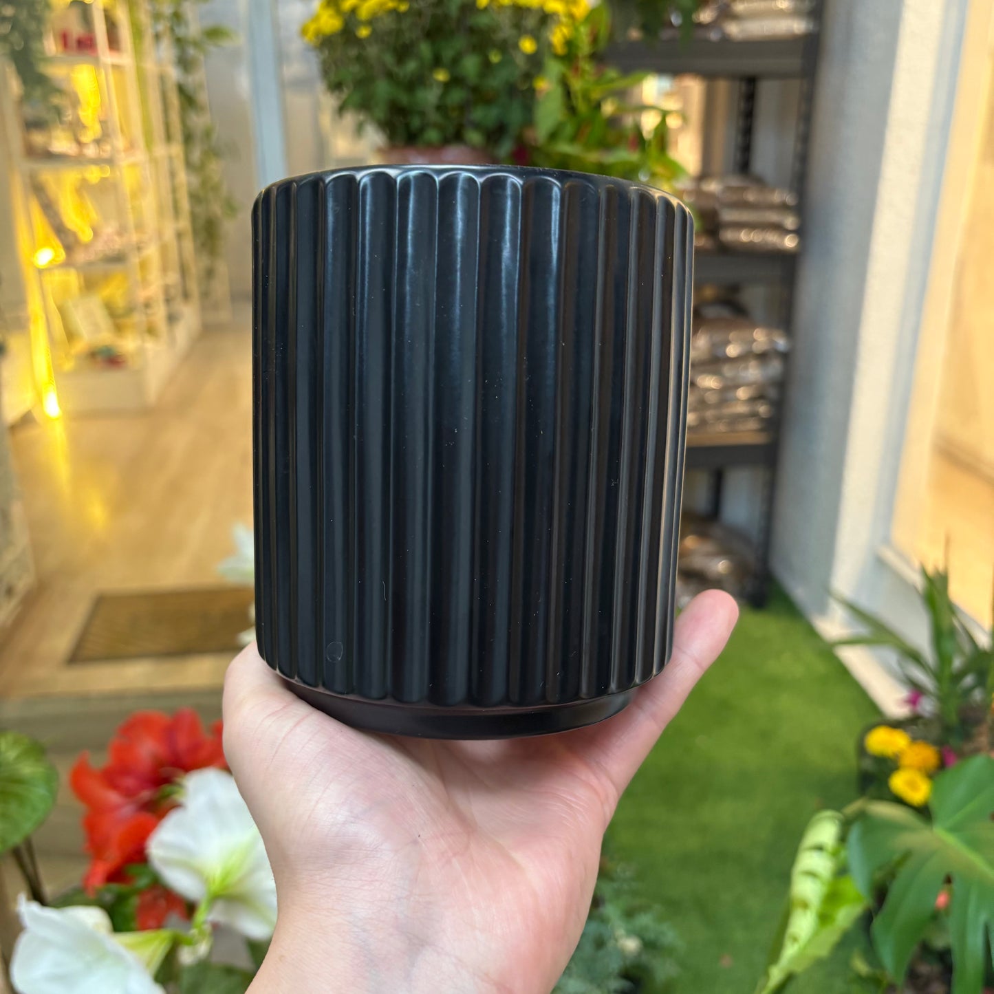 Maceta Ceramica Estriada