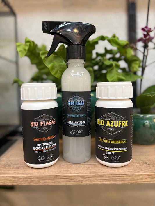 PACK DEFENSA NATURAL – Bioazufre + Bioplagas + Bioleaf